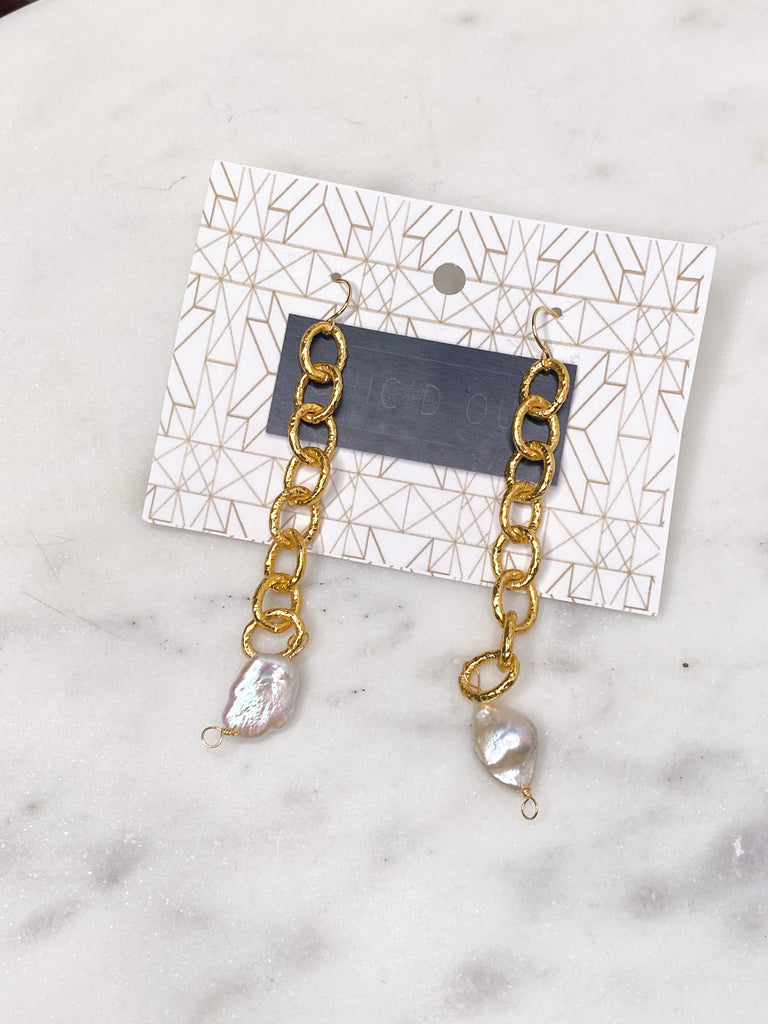 Chic'd Out Earrings: Pearl