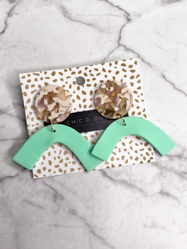 Chic'd Out Earrings: Mint Arch