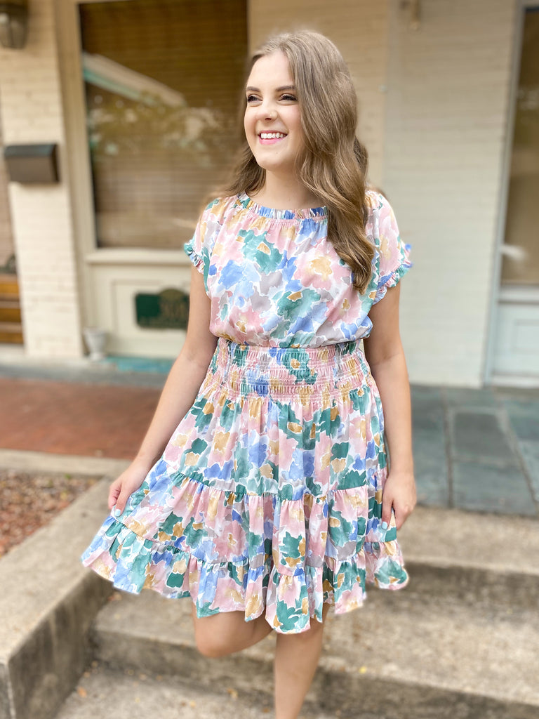 Flirty in Floral Smocked Dress