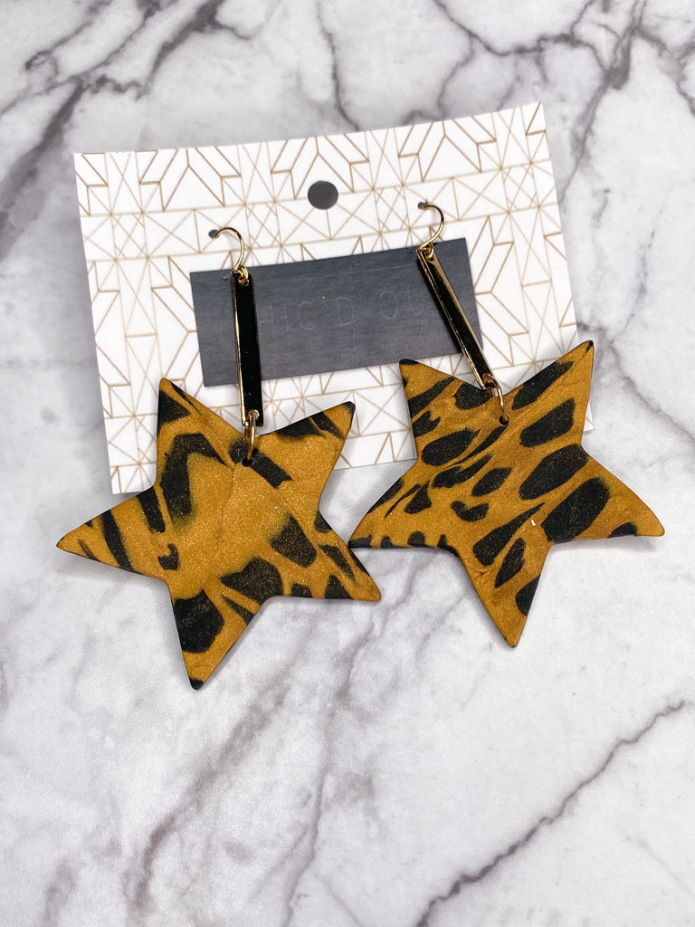 Chic'd Out Earrings: Cheetah Star