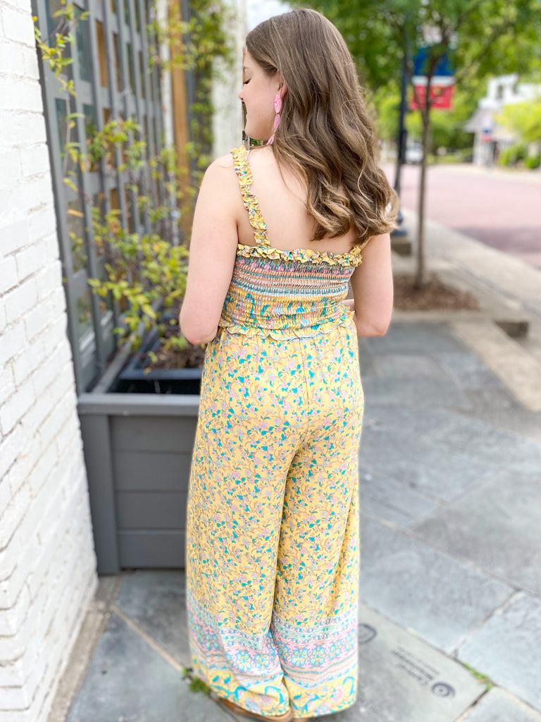 Headed To The Tropics Smocked Jumpsuit
