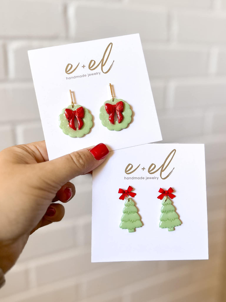 Light Green Tree Earrings